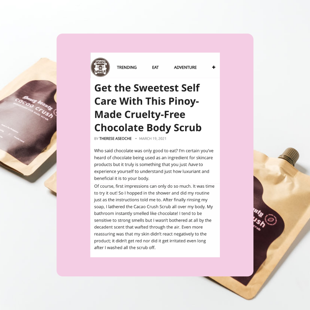 honey beauty cacao crush scrub when in manila